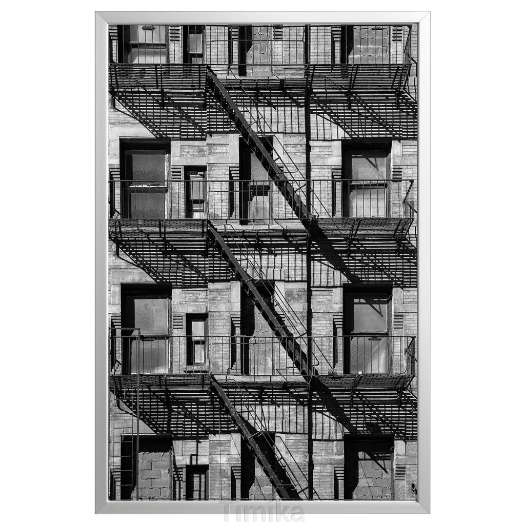 BJÖRKSTA Картина з рамою, балкони/срібло, 78x118 см від компанії Timika - фото 1