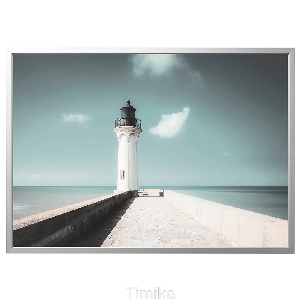 BJÖRKSTA Картина з рамою, білі ліхтарі/срібло, 140x100 см від компанії Timika - фото 1