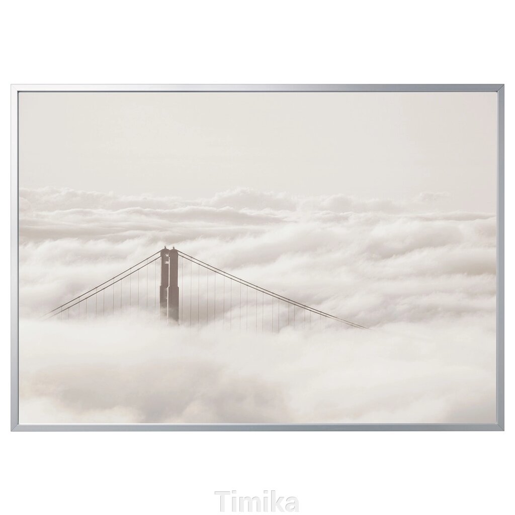 BJÖRKSTA Картина з рамою, міст і хмари/срібло, 200x140 см від компанії Timika - фото 1
