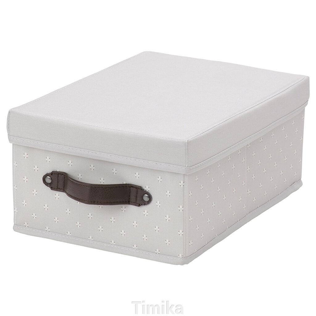 BLÄDDRARE Коробка з кришкою, сіра/візерунок, 25x35x15 см від компанії Timika - фото 1