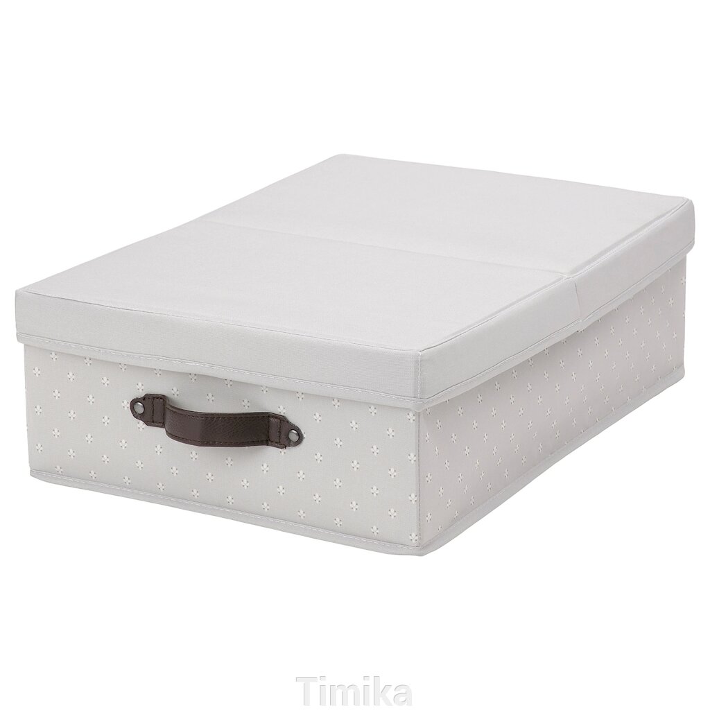 BLÄDDRARE Коробка з кришкою, сіра/візерунок, 35x50x15 см від компанії Timika - фото 1