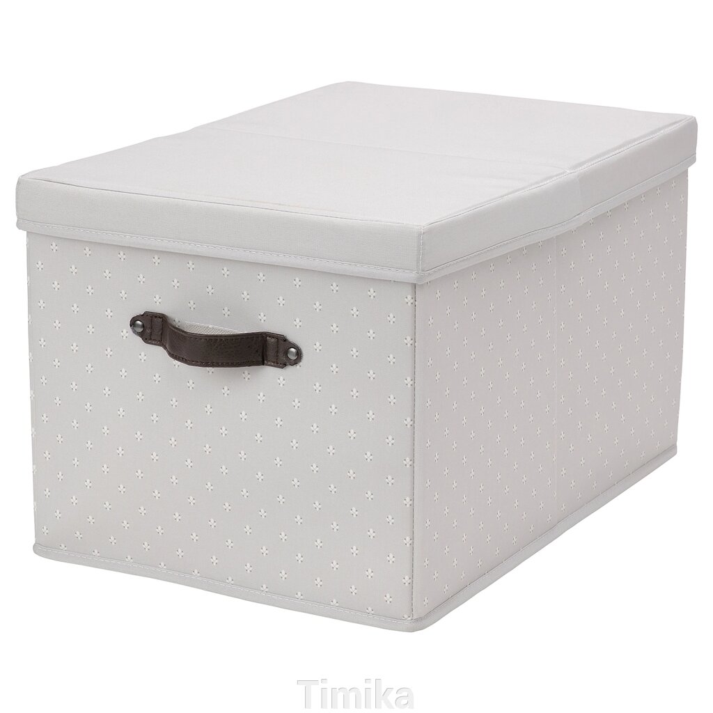 BLÄDDRARE Коробка з кришкою, сіра/візерунок, 35x50x30 см від компанії Timika - фото 1