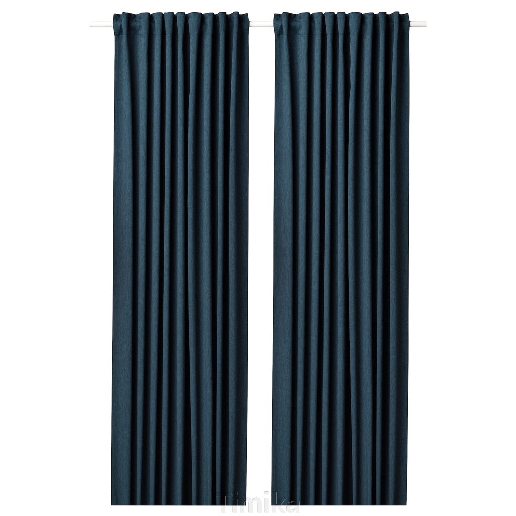 BLÅHUVA Чорні штори, пара, темно-синій, 145x300 см від компанії Timika - фото 1