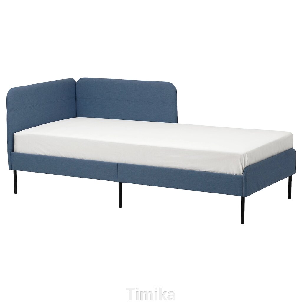 BLÅKULLEN Каркас/узголів'я ліжка з м'якою оббивкою, Кніса середньо-синій, 90x200 см від компанії Timika - фото 1