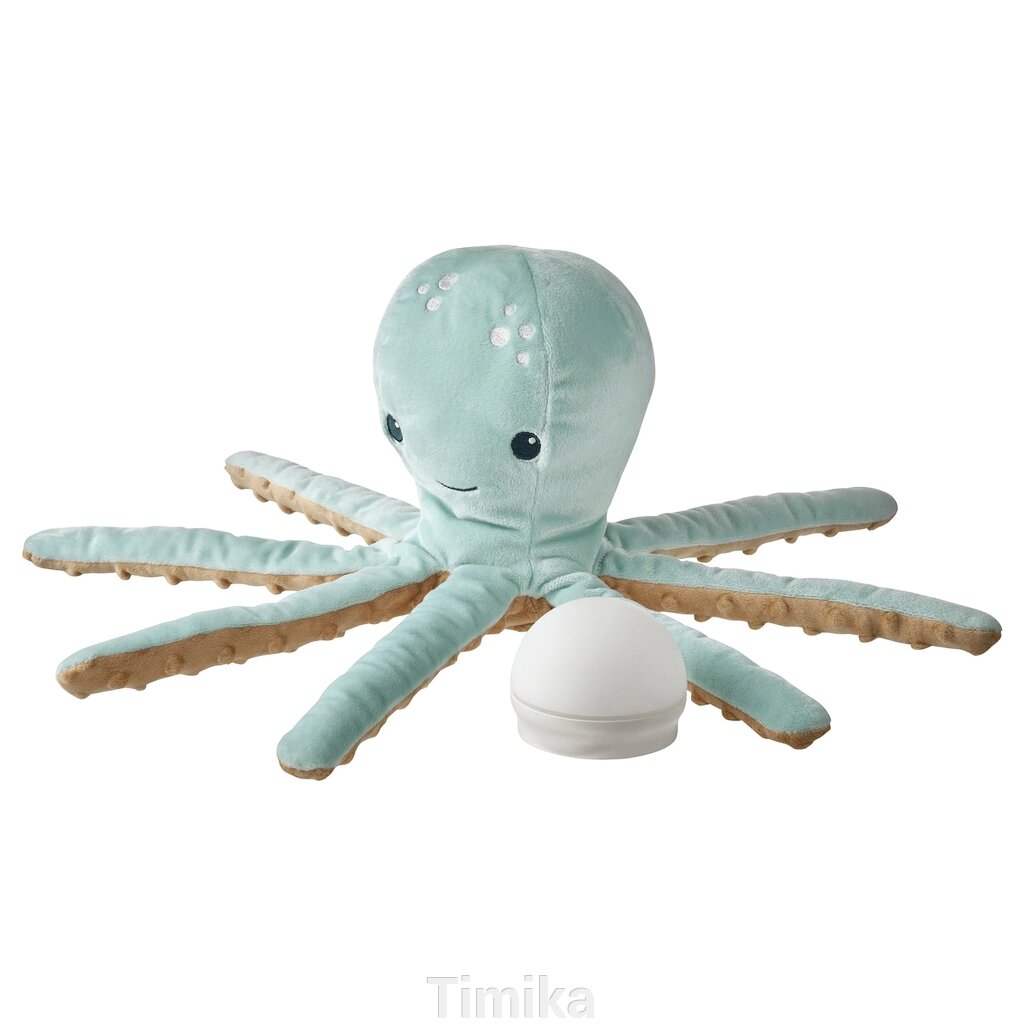 BLÅVINGAD Плюшева іграшка, світлодіодний нічник, бірюзовий восьминіг/на батарейках від компанії Timika - фото 1