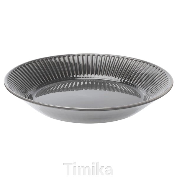 Блюдо STRIMMIG, сірий керамічний посуд, 29 см від компанії Timika - фото 1