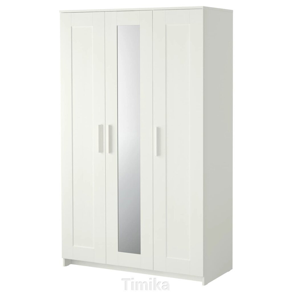 BRIMNES Шафа/3 двері, білий, 117х190 см від компанії Timika - фото 1