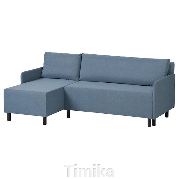 BRUKSVARA 3-місний диван-ліжко з шезлонгом, Кніса середньо синій від компанії Timika - фото 1