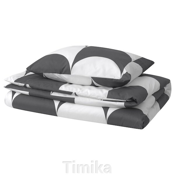 BRUKSVARA Підодіяльник і наволочка, антрацит/білий, 150x200/50x60 см від компанії Timika - фото 1