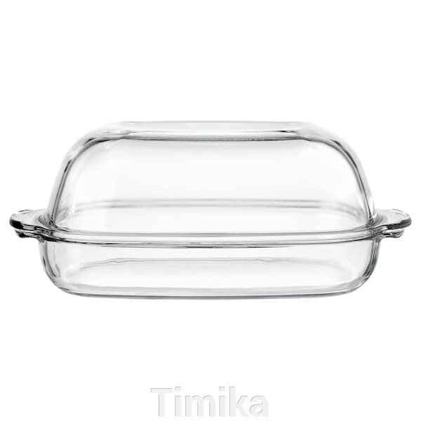 BUREN Термостійкий посуд з кришкою, прозоре скло, 42х26 см від компанії Timika - фото 1
