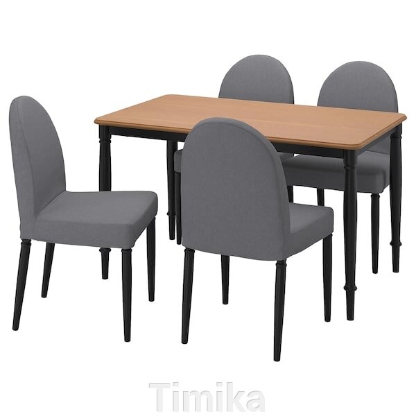 DANDERYD / DANDERYD Стіл і 4 стільці, сосна чорна/Вісле чорний, 130x80 см від компанії Timika - фото 1