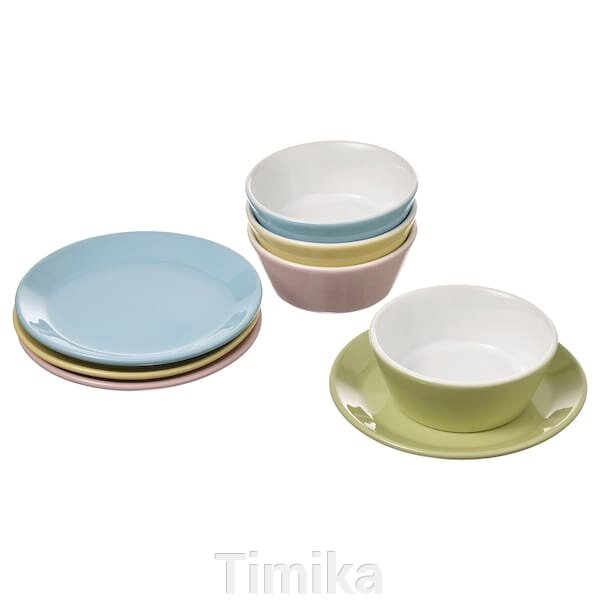 DUKTIG Сервіз для іграшок на 8 тарілок/мисок, різні кольори від компанії Timika - фото 1