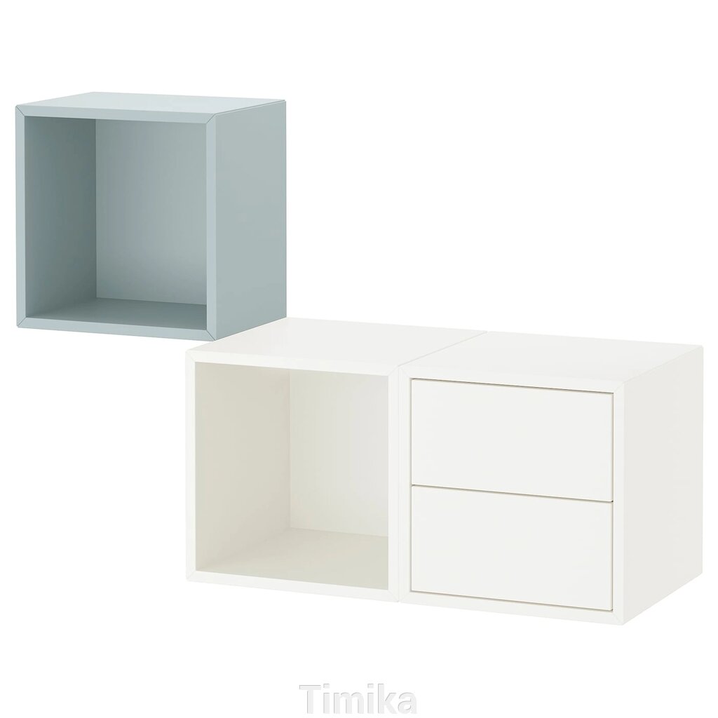 EKET Комбінація настінних шаф, білий/світло-сіро-блакитний, 105x35x70 см від компанії Timika - фото 1