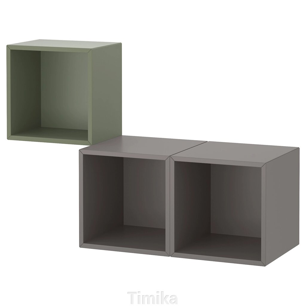 ЕКЕТ Навісна шафа комбінація, сіро-зелений/темно-сірий, 105x35x70 см від компанії Timika - фото 1