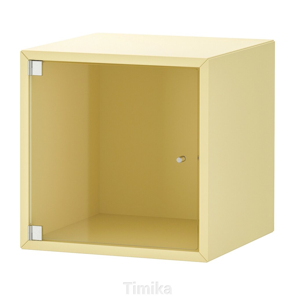 ЕКЕТ Навісна шафа зі скляними дверцятами, блідо-жовтий, 35х35х35 см від компанії Timika - фото 1