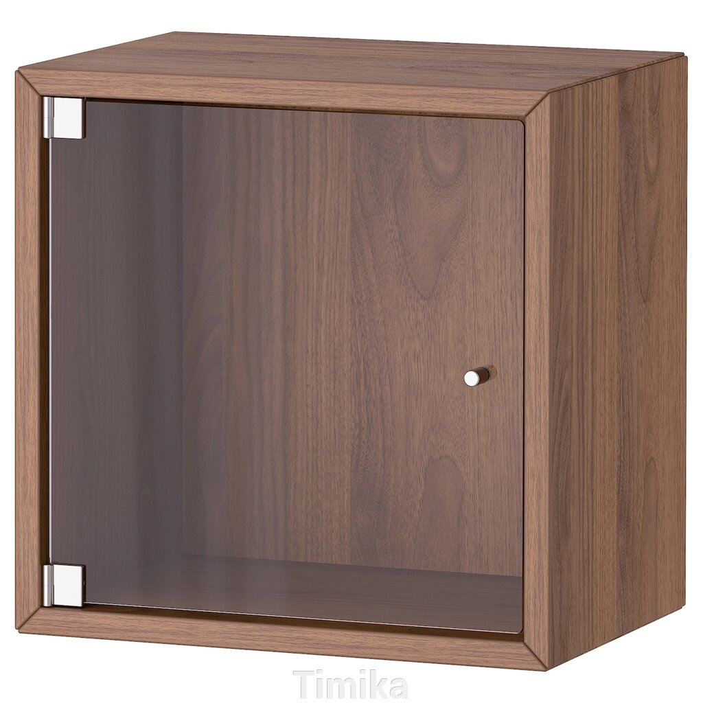ЕКЕТ Навісна шафа зі скляними дверцятами, коричневий горіх, 35х25х35 см від компанії Timika - фото 1