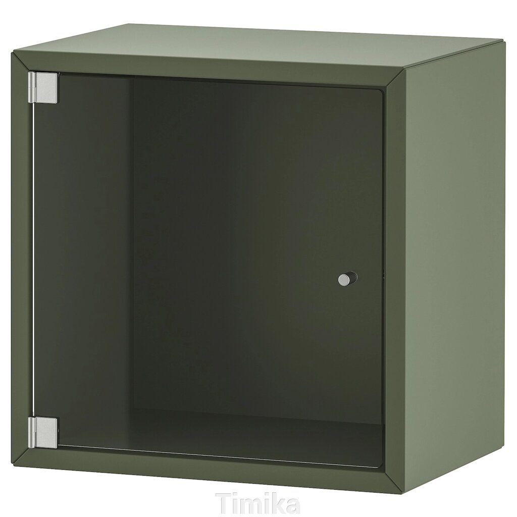 ЕКЕТ Навісна шафа зі скляними дверцятами, сіро-зелений, 35x25x35 см від компанії Timika - фото 1