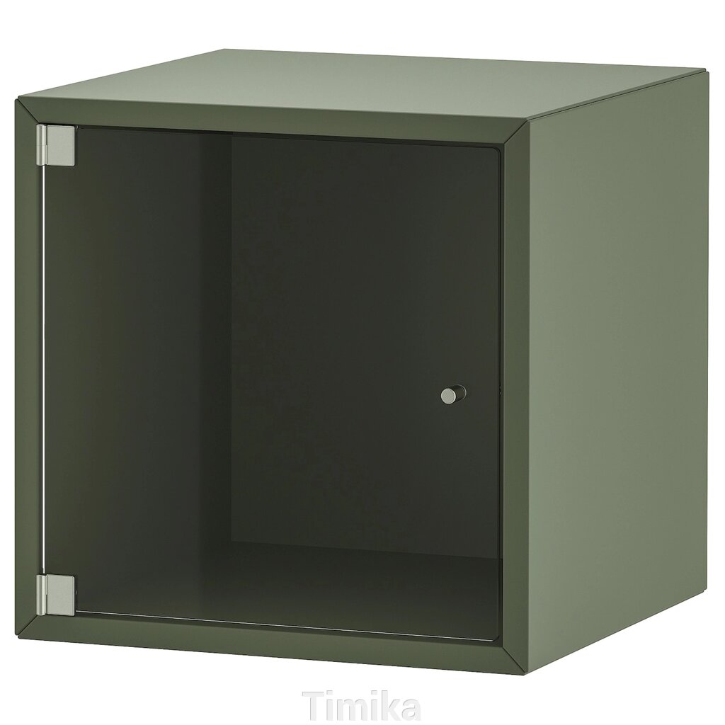 ЕКЕТ Навісна шафа зі скляними дверцятами, сіро-зелений, 35x35x35 см від компанії Timika - фото 1