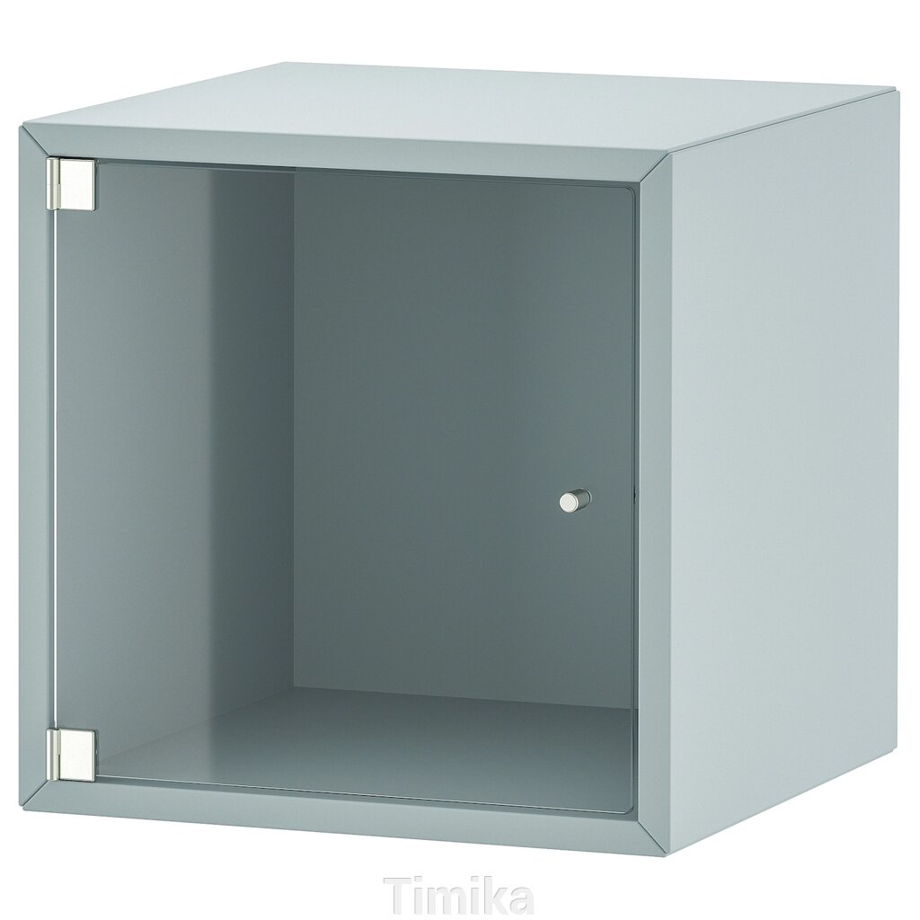 ЕКЕТ Навісна шафа зі скляними дверцятами, світло-сіро-блакитна, 35х35х35 см від компанії Timika - фото 1