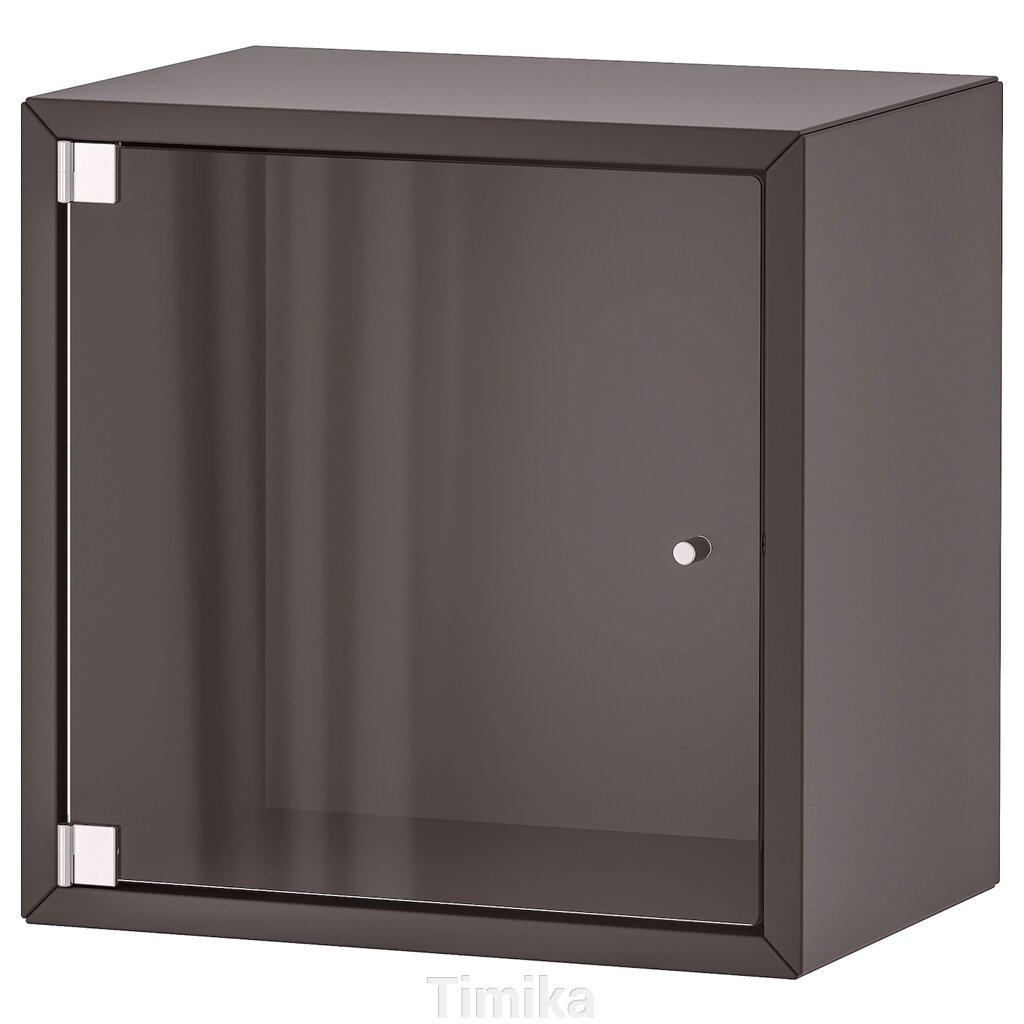 ЕКЕТ Навісна шафа зі скляними дверцятами, темно-сіра, 35х25х35 см від компанії Timika - фото 1