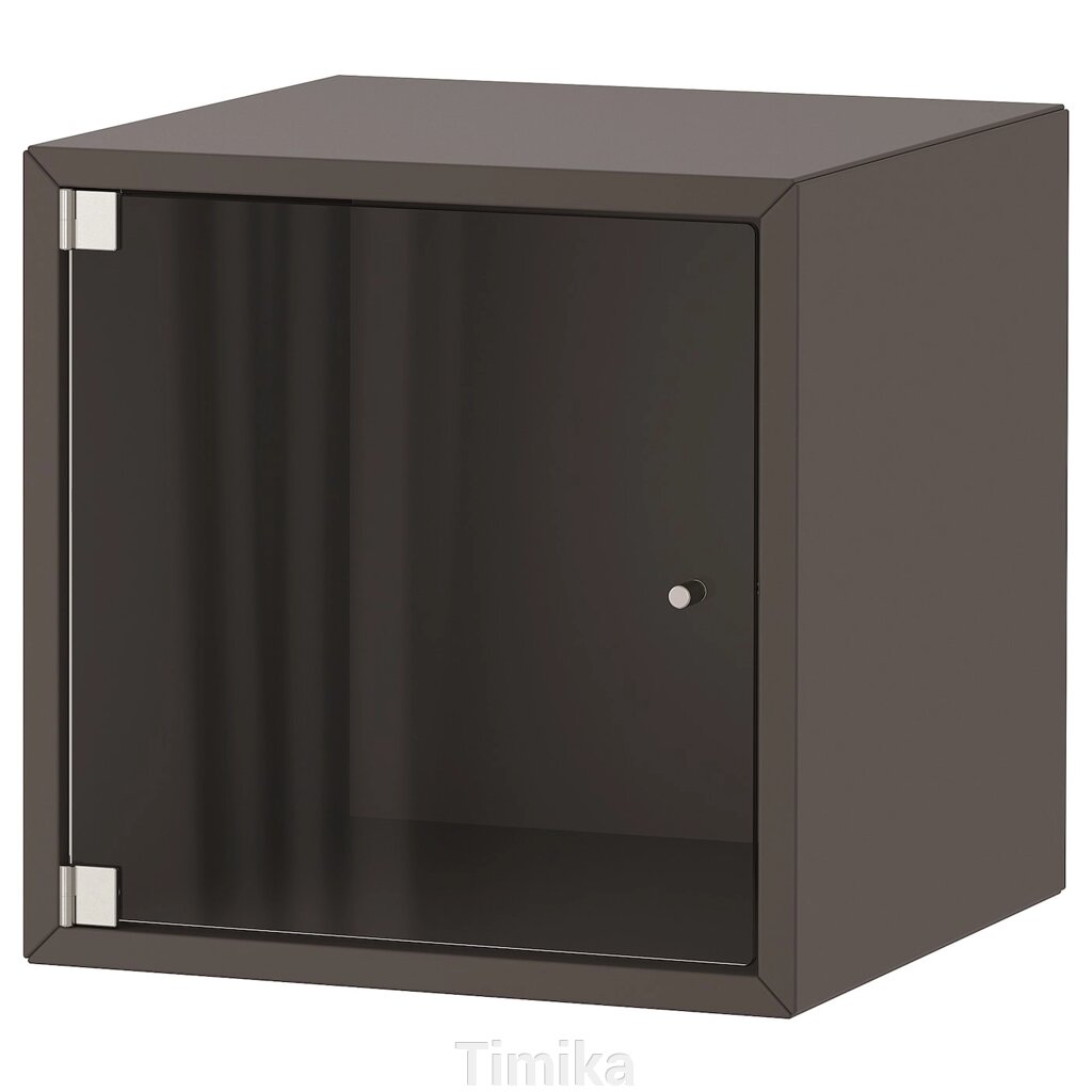ЕКЕТ Навісна шафа зі скляними дверцятами, темно-сіра, 35х35х35 см від компанії Timika - фото 1