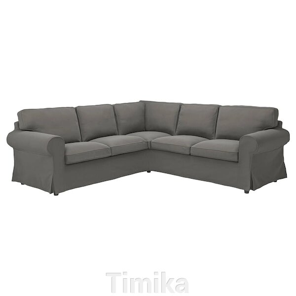 ЕКТОРП 4-місний кутовий диван Хакебо темно-сірий від компанії Timika - фото 1