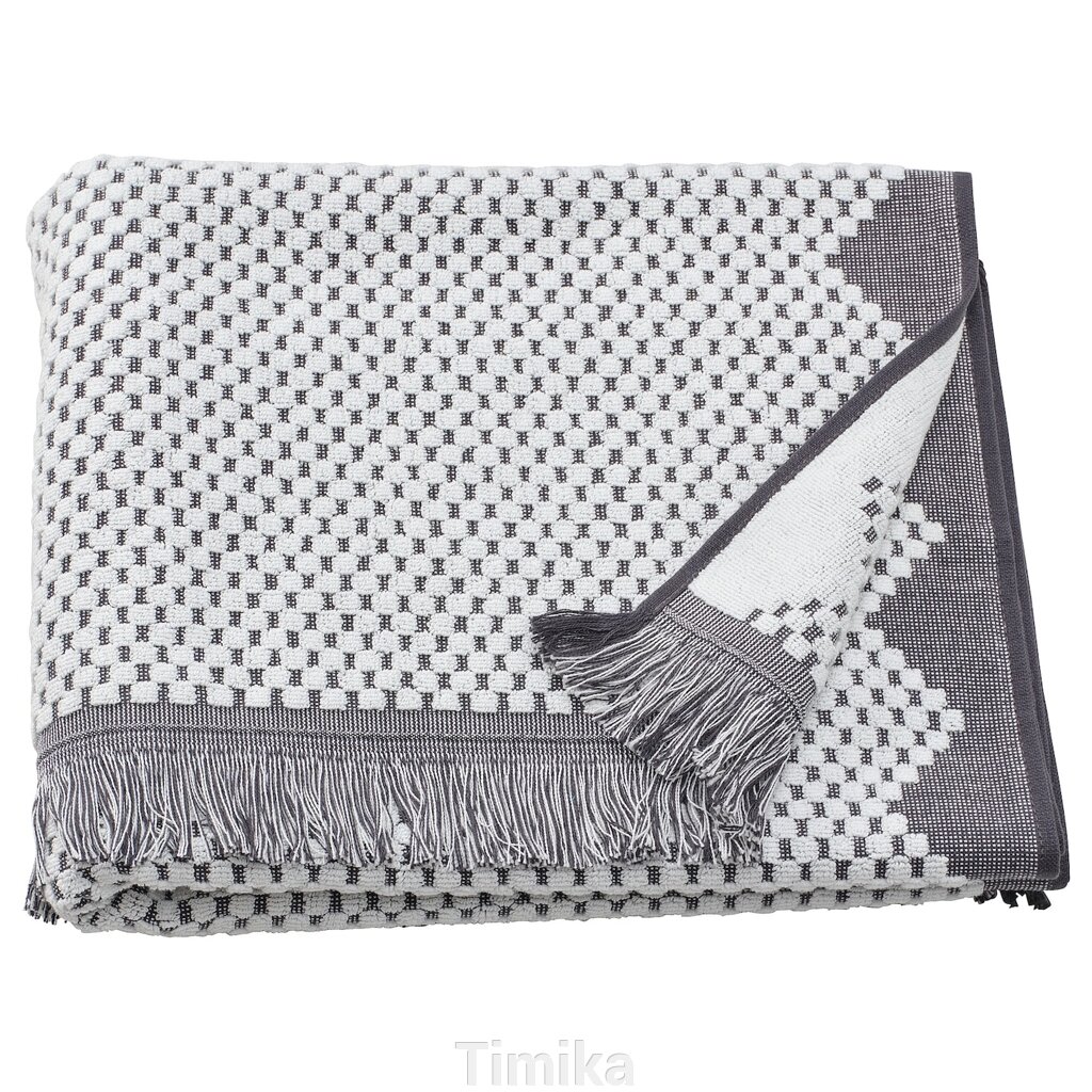 FJÄLLSTARR Банний рушник, білий/сірий, 70x140 см від компанії Timika - фото 1