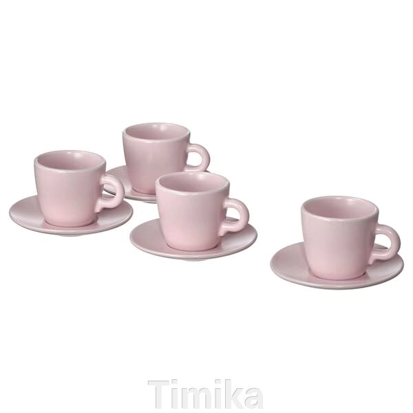 FÄRGKLAR Чашка з блюдцем, Матовий/світло-рожевий, 7 кл від компанії Timika - фото 1