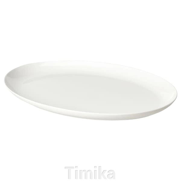 FRÖJDEFULL Тарілка, біла, 34x26 см від компанії Timika - фото 1
