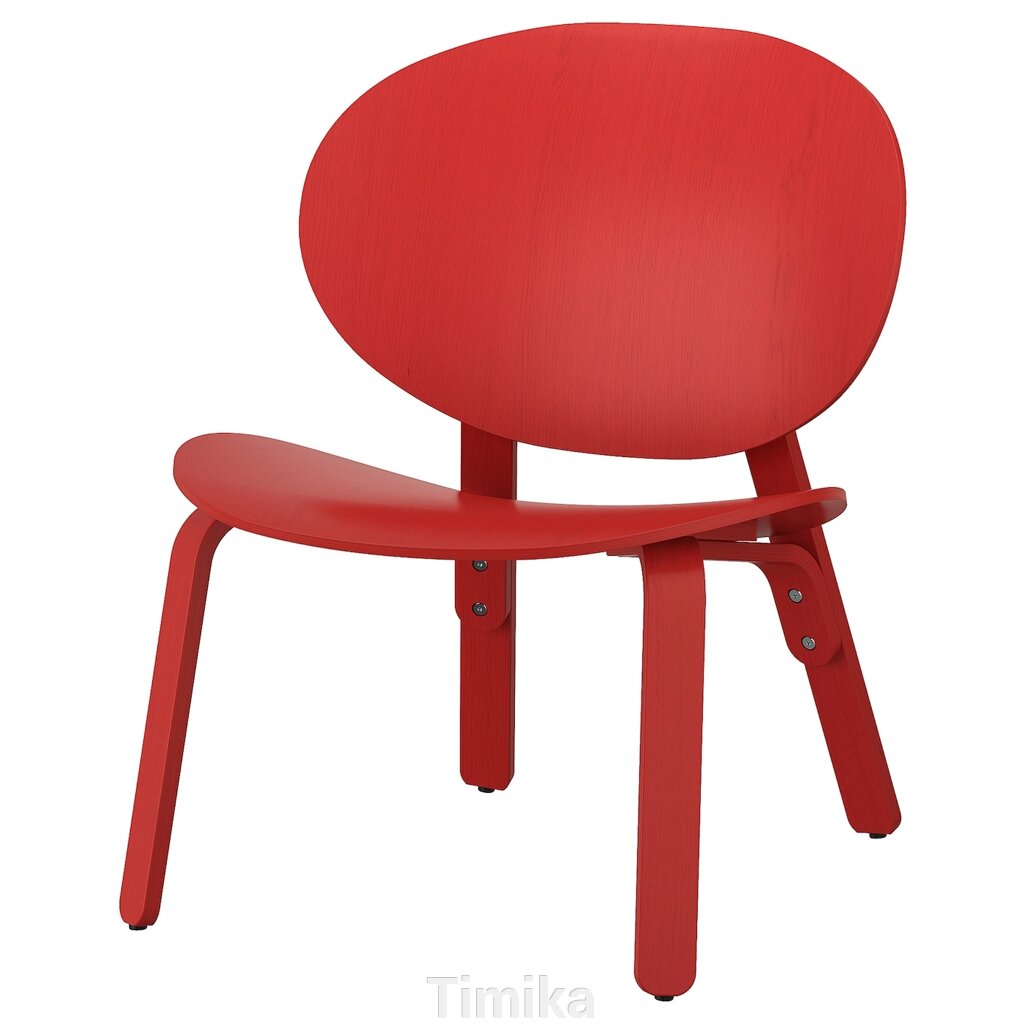 FRÖSET Крісло, червона морилка, дубовий шпон від компанії Timika - фото 1