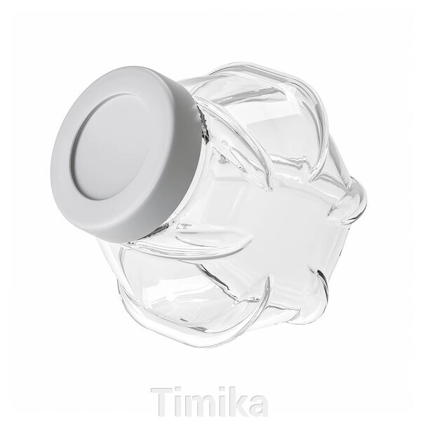 FÖRVAR Банка з кришкою, скло/срібло, 1,8 л від компанії Timika - фото 1