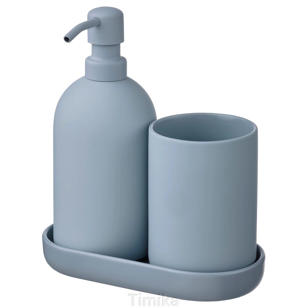 GANSJÖN Гарнітур для ванної кімнати, 3 предмета, світло-сіро-блакитний від компанії Timika - фото 1