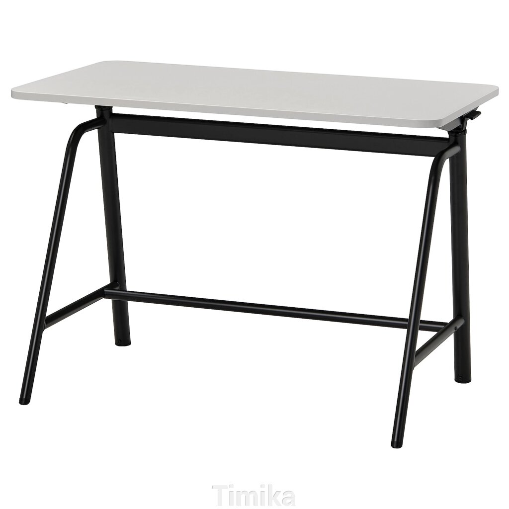 GLADHÖJDEN Стіл для сидіння/стояння, світло-сірий/антрацит, 100x60 см від компанії Timika - фото 1
