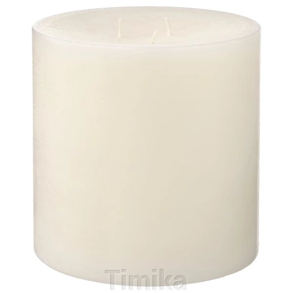 GRÄNSSKOG Блочна свічка без запаху, 3 ґноти, біла від компанії Timika - фото 1
