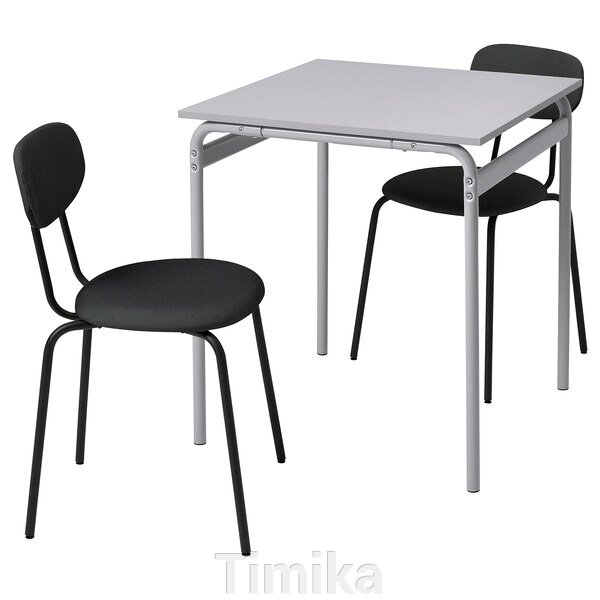 GRÅSALA / ÖSTANÖ Стіл і 2 стільці, сірий/Remmarn темно-сірий, 67 см від компанії Timika - фото 1