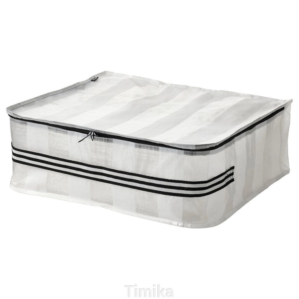GÖRSNYGG Ящик для зберігання одягу/постільної білизни, білий/прозорий, 55x49x19 см від компанії Timika - фото 1