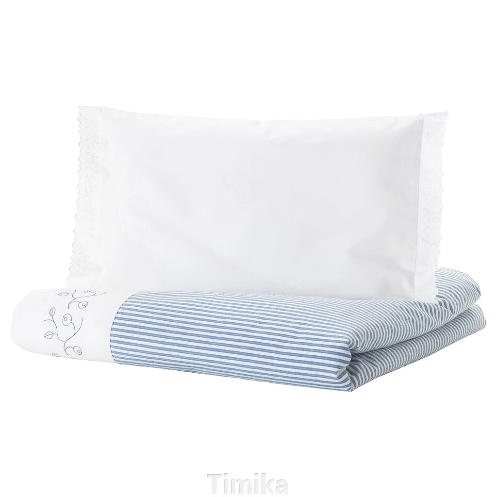 GULSPARV Підодіяльник 1 ліжко наволочка, смужка/синій, 110x125/35x55 см від компанії Timika - фото 1