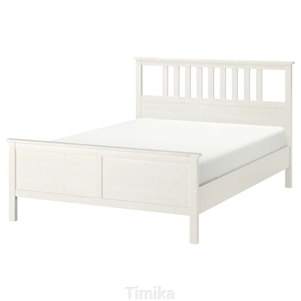 HEMNES Каркас ліжка, біла морилка/Lindbåden, 140x200 см від компанії Timika - фото 1