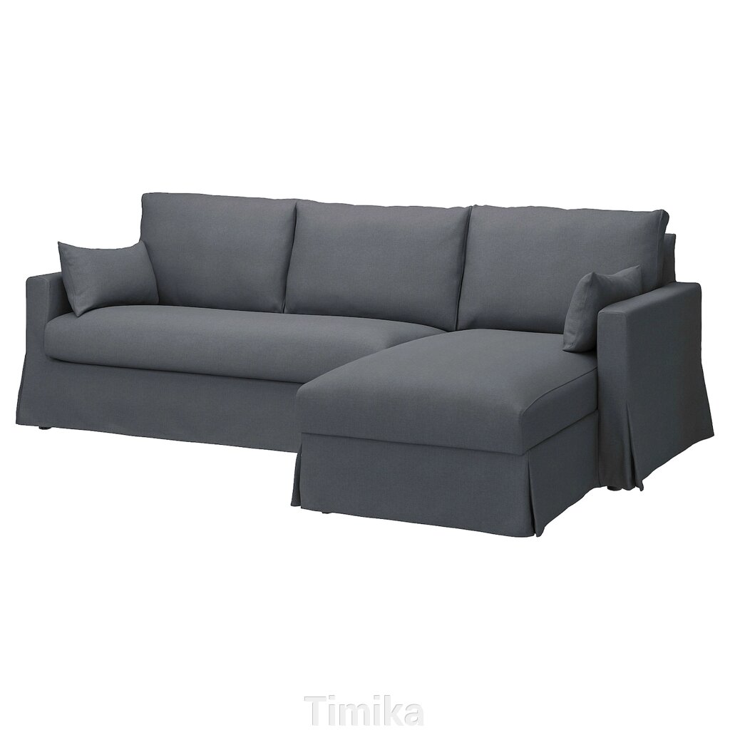 HYLTARP 3-місний диван з шезлонгом, правий, Gransel сірий від компанії Timika - фото 1