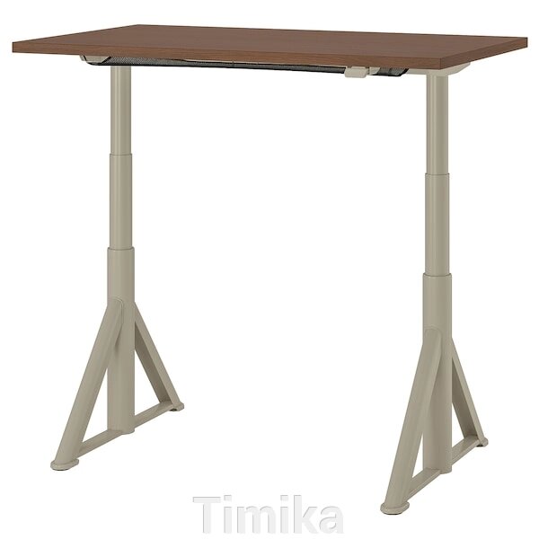ІДОСЕН Письмовий стіл з регульованою висотою, коричневий/бежевий, 120x70 см від компанії Timika - фото 1