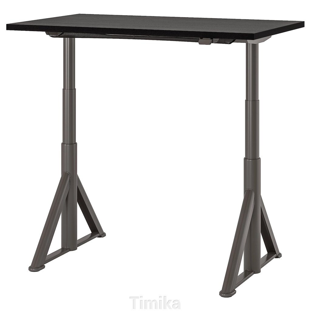 IDÅSEN Письмовий стіл з регульованою висотою, чорний/темно-сірий, 120x70 см від компанії Timika - фото 1