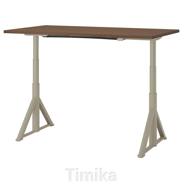 IDÅSEN Письмовий стіл з регульованою висотою, коричневий/бежевий, 160x80 см від компанії Timika - фото 1