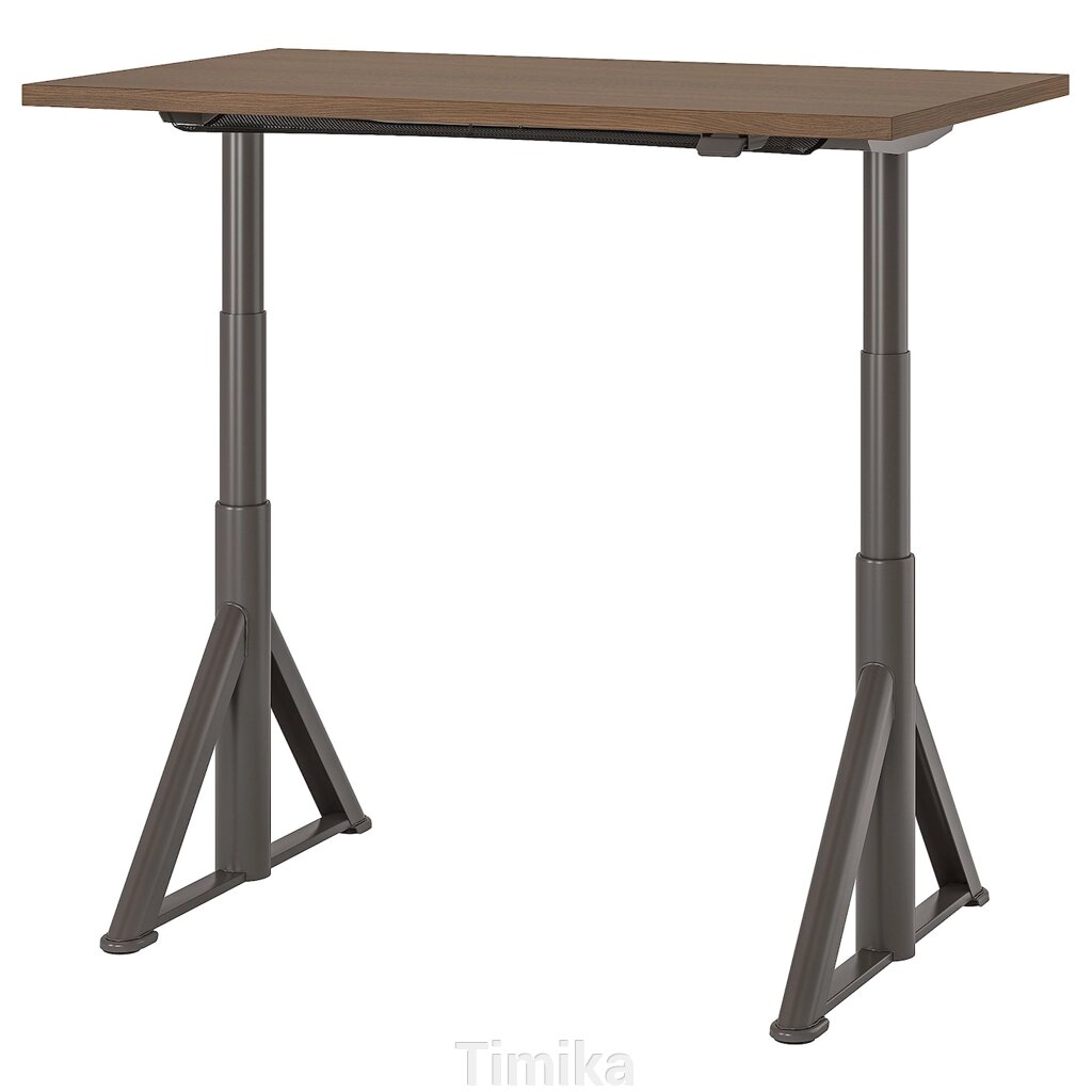 IDÅSEN Письмовий стіл з регульованою висотою, коричневий/темно-сірий, 120x70 см від компанії Timika - фото 1