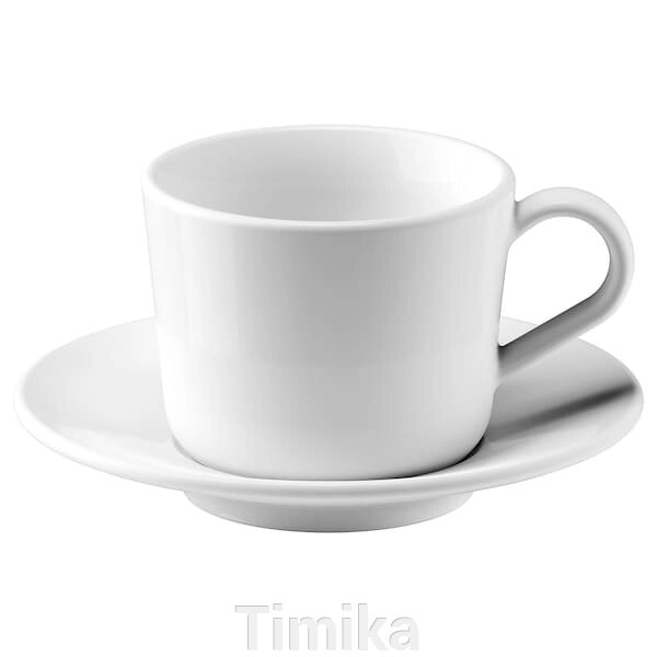 IKEA 365+ Чашка з блюдцем, біла, 13 скл від компанії Timika - фото 1