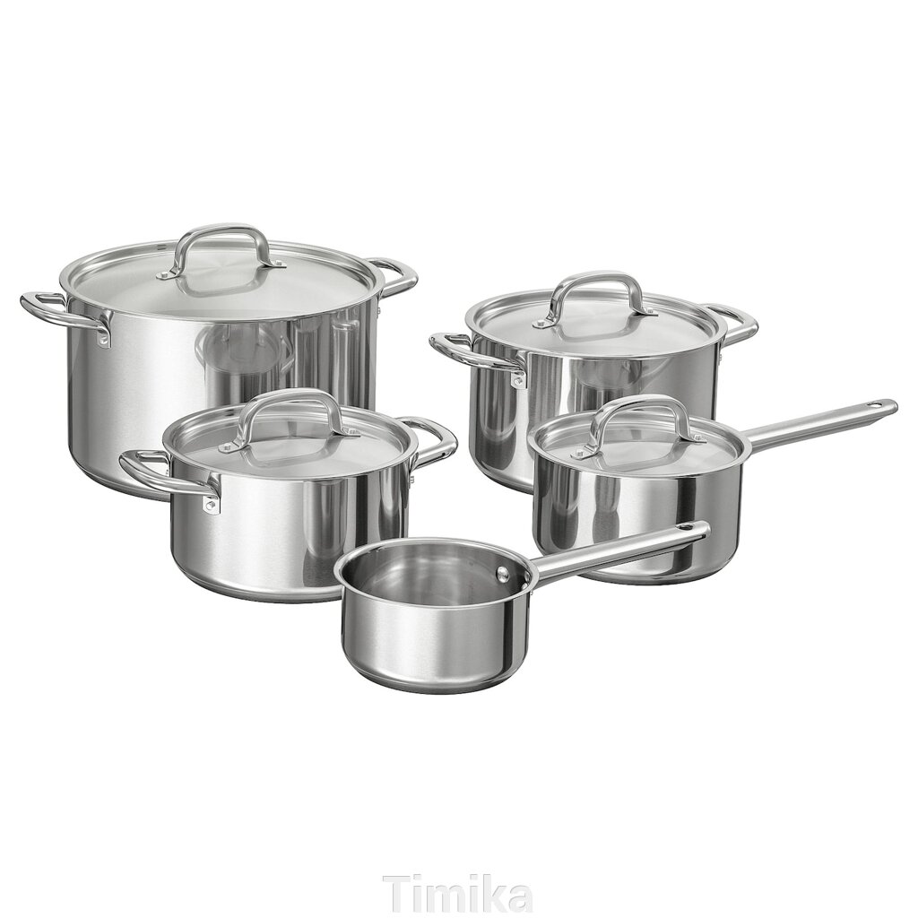 IKEA 365+ Набір кухонного посуду 9 предметів нержавіюча сталь від компанії Timika - фото 1