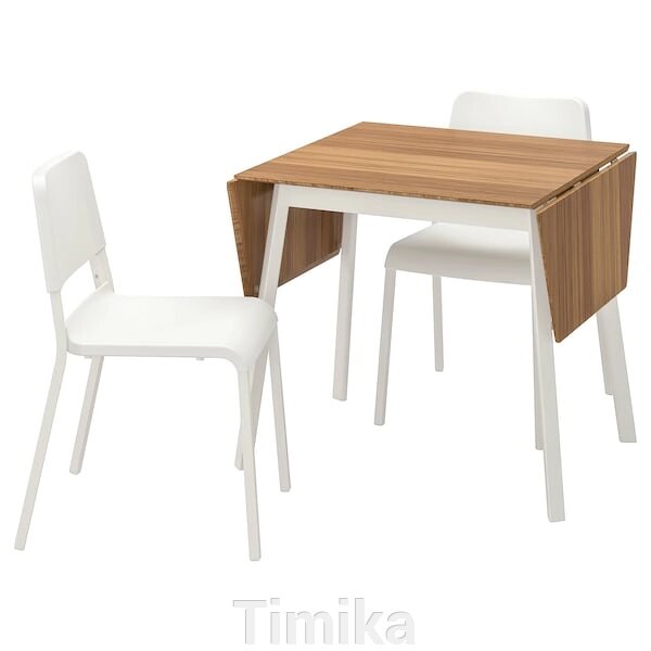 IKEA PS 2012 / TEODORES Стіл і 2 стільці, білий/білий бамбук від компанії Timika - фото 1