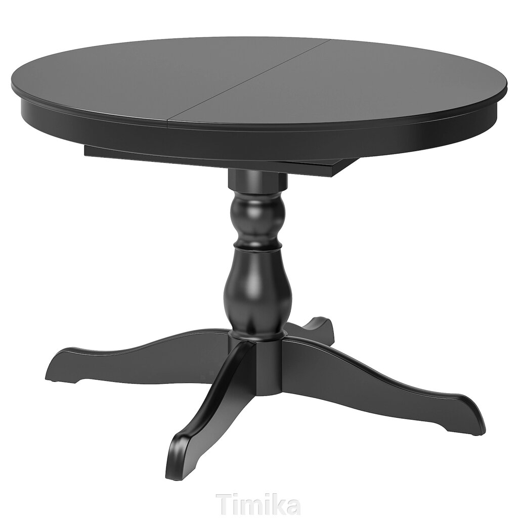INGATORP Розкладний стіл, чорний, 110/155 см від компанії Timika - фото 1