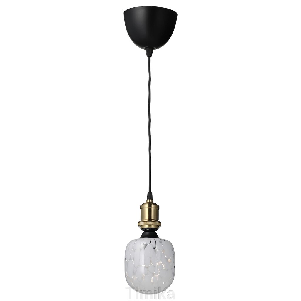 JÄLLBY / MOLNART Підвісний світильник з колбою, латунь/трубка біла/прозоре скло від компанії Timika - фото 1