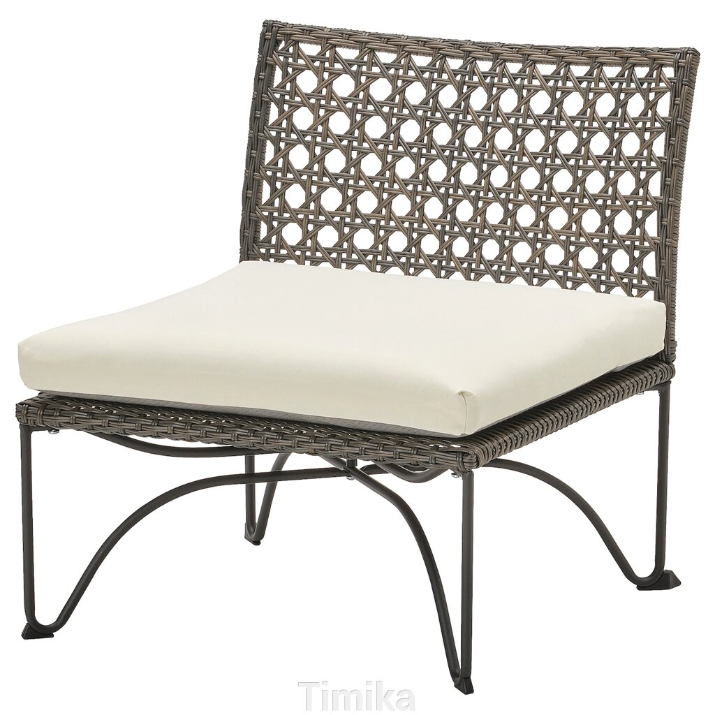 JUTHOLMEN Садове крісло, темно-сірий/Kuddarna бежевий, 65x73x71 см від компанії Timika - фото 1