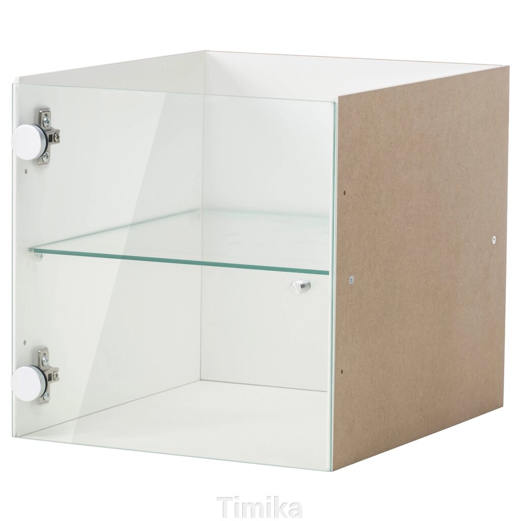 KALLAX Вставка зі скляними дверцятами, біла, 33х33 см від компанії Timika - фото 1